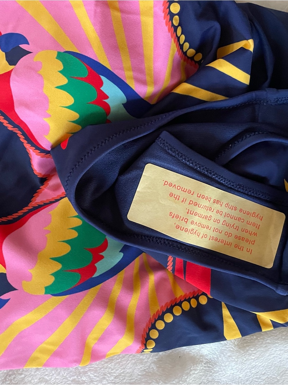 NWT Boden Navy One-Piece Swimsuit with Multicolor Parrot Print - Picture 4 of 5